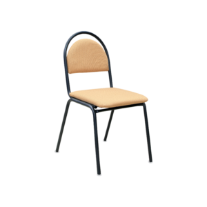 Steel Construction & Fine Wood Retro Chair, black lacquer